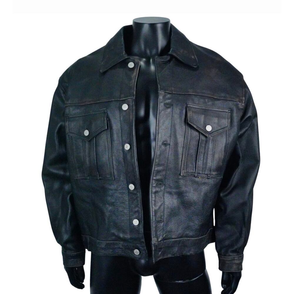 Screen-Worn David Caruso Black Leather Jacket. Cold Around the Heart (1997)